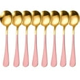 thumbnail image 1 of Cterwk Stainless Steel Long Handled Soup Spoons, Pink + Gold, 8 Pcs, 6.3 Inches, 1 of 6