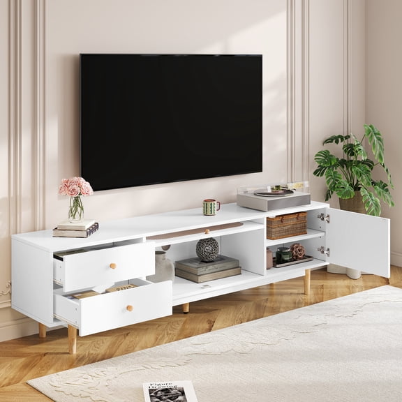 Cterwk TV Stand for TVs up to 80 Inch, TV Console Table with 2 Drawers, Media Entertainment Center for Living Room, Bedroom