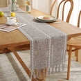 thumbnail image 1 of Cterwk Table Runner with Tassels, Embroidered Cotton Linen Table Runner Boho Table Runners for Christmas Party and Wedding, 90x13 Inches, 1 of 7