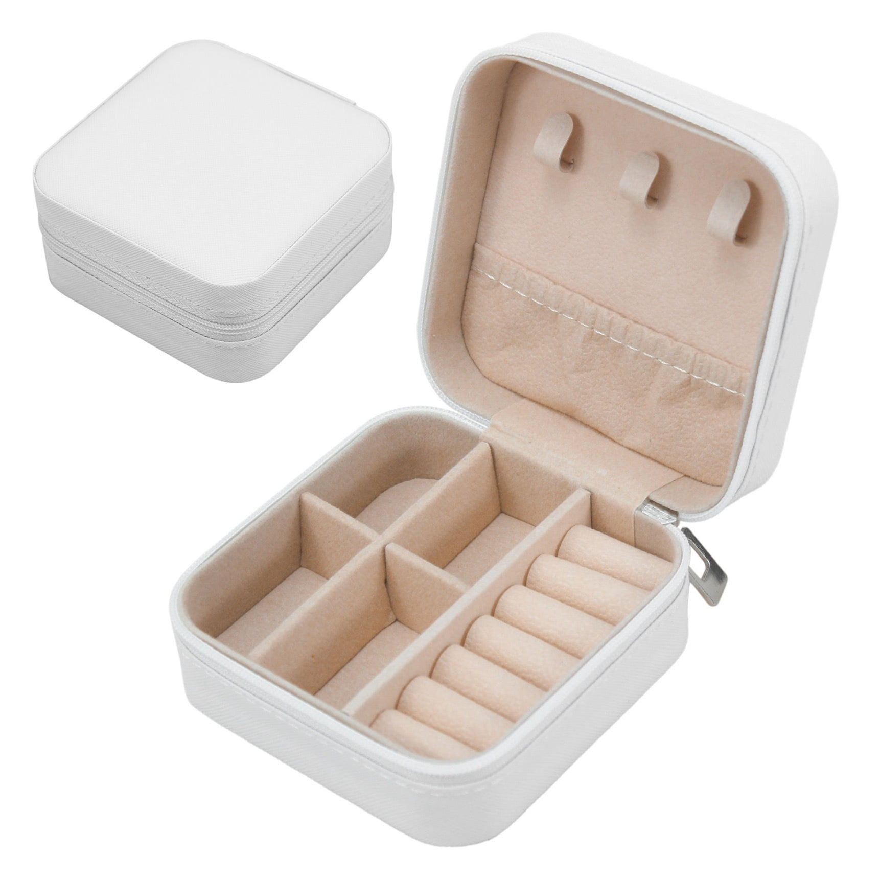 Cterwk Travel Jewelry Box PU Leather Small Jewelry Organizer Storage ...
