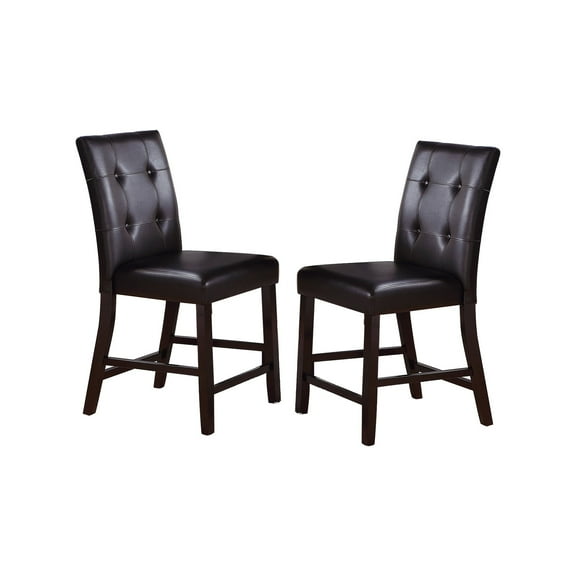 Cterwk Upholstered Counter Height Dining Chair, Dark Brown, Set of 2
