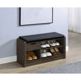 thumbnail image 1 of Cterwk Upholstered Seat Storage Bench with Open Shelf and Drawer, Dark Brown, 1 of 8