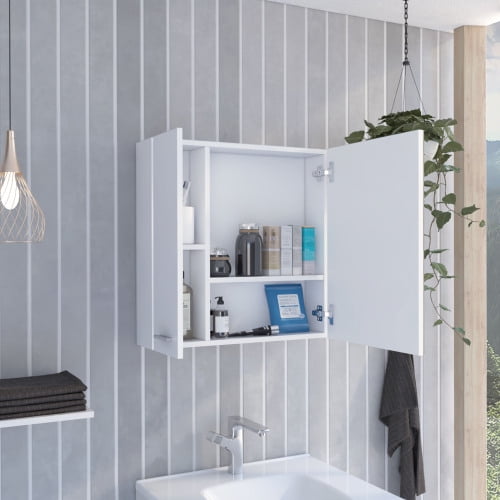Cterwk Wall Cabinet with 4 Inner Shelves, White