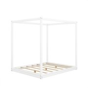 Cterwk Wood Canopy Platform Bed Frame with Support Legs,White