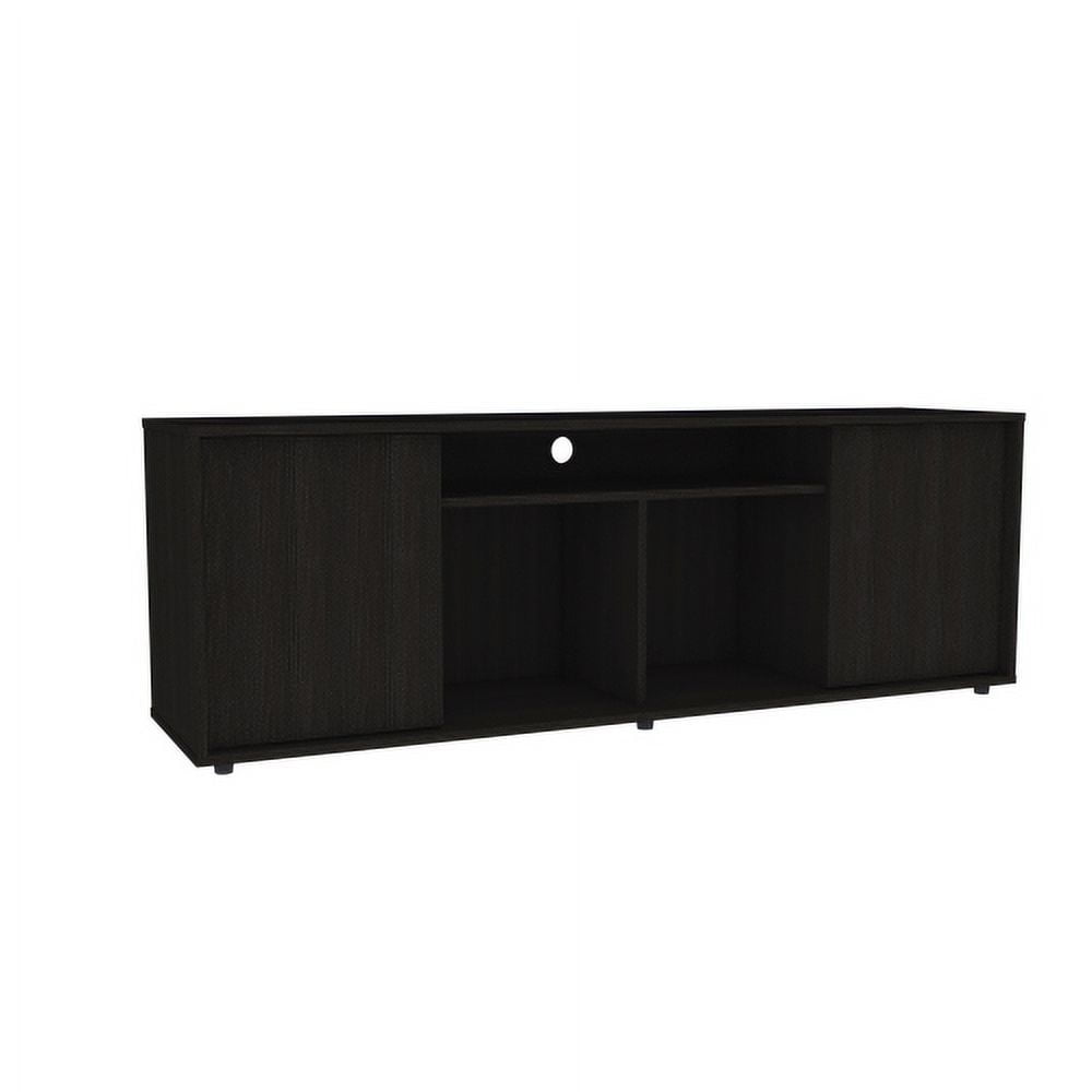 Black Wood TV Stand with Cabinet for 60" Screens