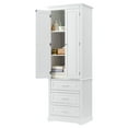 thumbnail image 1 of Cterwk Wood Tall Bathroom Cabinet with 3 Drawers, 2 Doors Storage Cabinet for Bathroom/Office, White, 1 of 9