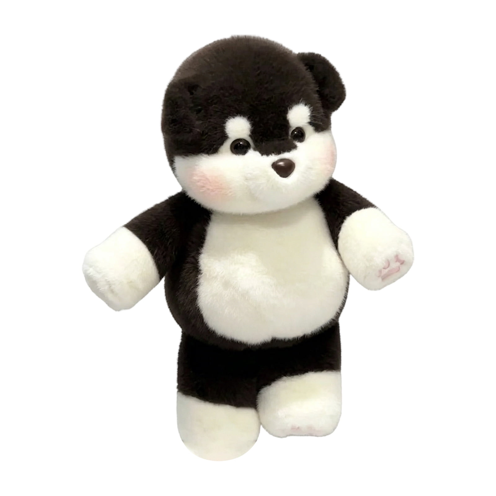 Cthrlog Adorable 45cm Black Running Husky Dog Weighted Plush Toy Ultra Soft Fluffy, Weighted Stuffed Animals for Adults Comfort Soothing Plush for Relaxation Naps and Sleep