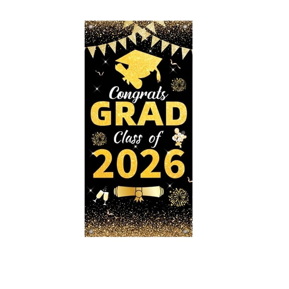 Cthrlog Graduation Decorations 2026 Graduation Party Decorations Door Flag Hanging Banner Graduation Gifts for College High School Graduates Indoor Outdoor Decoration 1pc