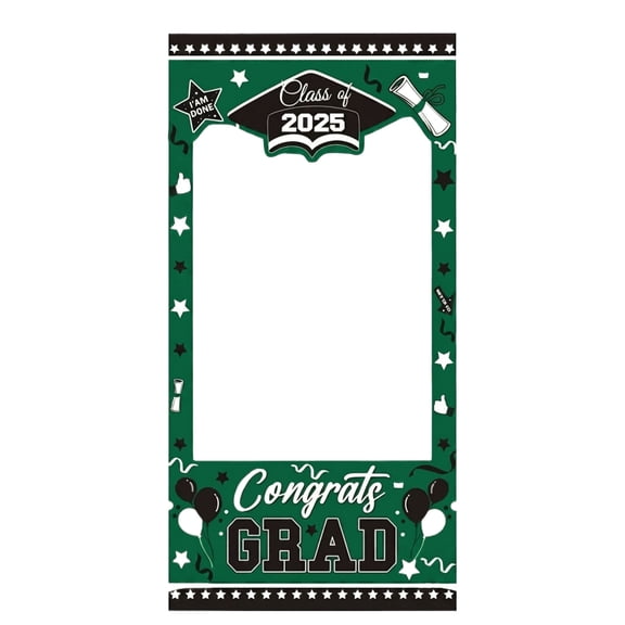 Cthrlog Graduation Decorations 2026 Photo Frame Background Cloth for Graduation Party Decorations with Hollow Design Graduation Gifts for College High School Graduates Green Fabric Backdrop