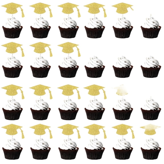 Cthrlog Graduation Party Decorations 2026 Graduation Decorations Doctoral Hat Cake Signage Set for College Graduation Celebration 24PCS Tassel Cake Topper and Plaque Accessories