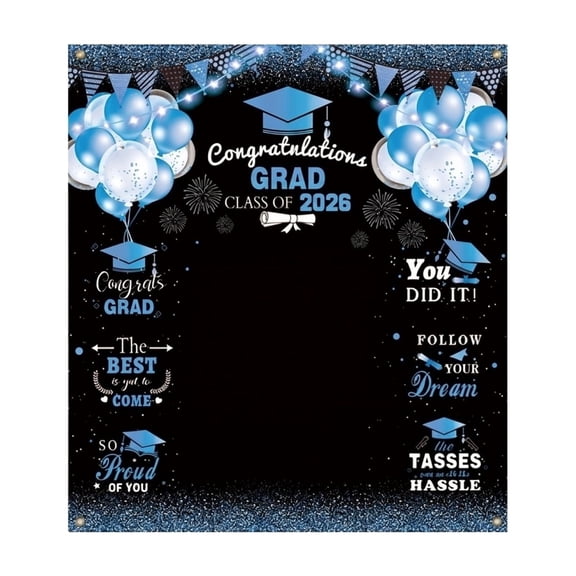 Cthrlog Graduation Party Decorations 2026 Graduation Decorations Hanging Flag Background Cloth Photo Backdrop for College Graduation Celebration Ceremony Event Decoration with Gradient Design