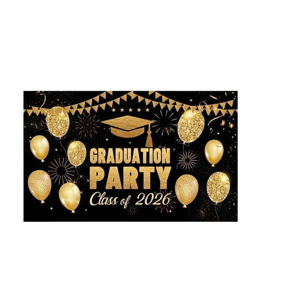 Cthrlog Graduation Party Decorations 2026 Graduation Decorations Hanging Flag Background Cloth Photo Backdrop for Graduation Ceremony Celebration Events 1pc Polyester