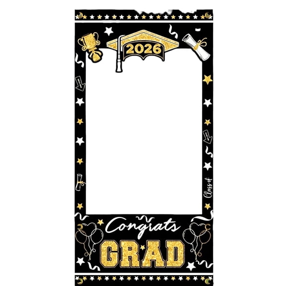 Cthrlog Graduation Photo Frame Background Cloth 2026 Party Decorations Graduation Gifts for College High School Celebration Outdoor Indoor Event Large Size Birthday Decoration