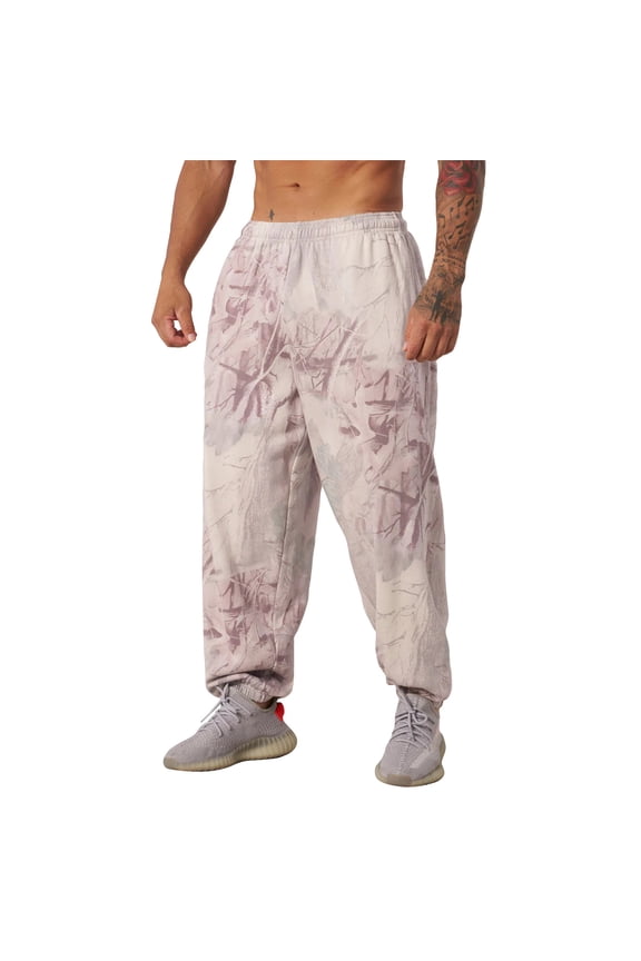 Cthrlog Mens Sweatpants Casual Camo Print Sweatpants Joggers Workout Elastic Waist Wide Leg Pants Y2k with Pockets Gray 004
