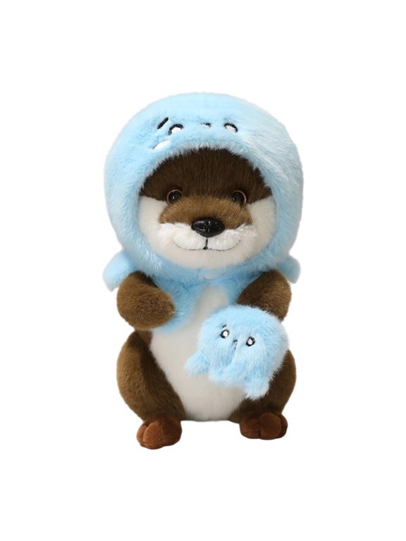 Stuffed Animal Otter Plushies Bedtime Soft Plush Toy Weighted Stuffed Animals Cute Gifts for Kids Adults, Ultra Soft Cuddly Hoodie Design Birthday Christmas