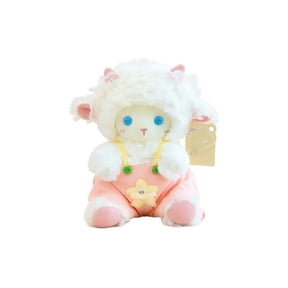 Cthrlog Stuffed Animal Plushies Bedtime Soft Plush Toy Weighted Cute Gifts Ultra Soft Fluffy White Blue Eyes Pink Outfit Kids Home Decor Birthday Gift
