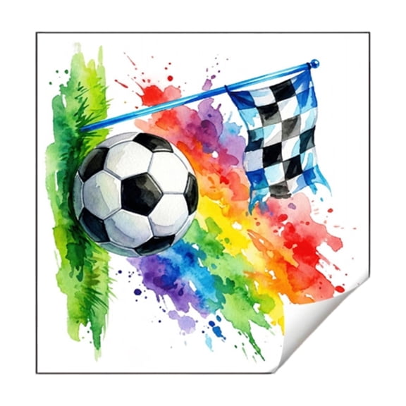 Cthrlog Summerween Personalized Football Flag Wall Stickers for Bedroom Living Room Sports Theme Home Decoration Removable Vinyl Art Decals for Kids Teens Adults a