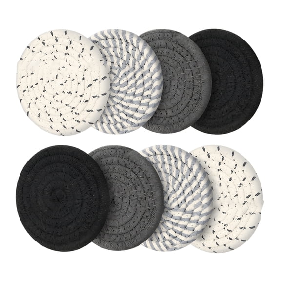 Cthrlog Woven Cotton Coasters Drink Coasters Coffee Table Decor Protective Placemats for Home Kitchen Bar Everyday Use Durable Linen Weave Design B