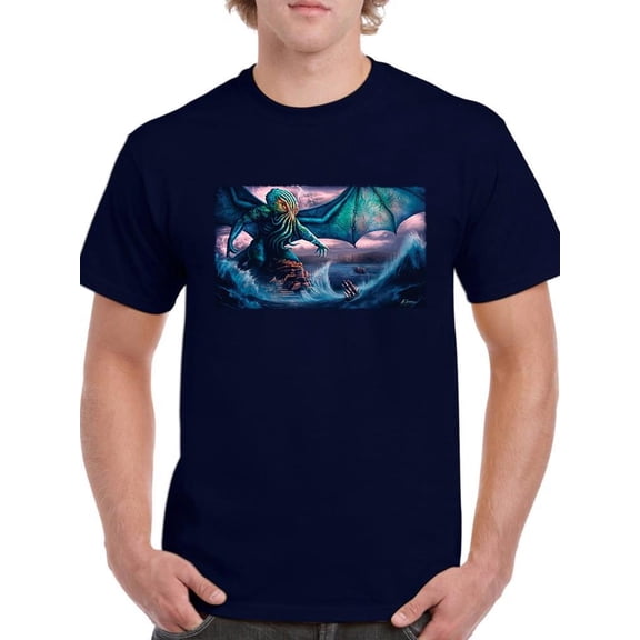 Cthulhu At Sea T-Shirt Men -Anthony Chirstou Designs, Male Large
