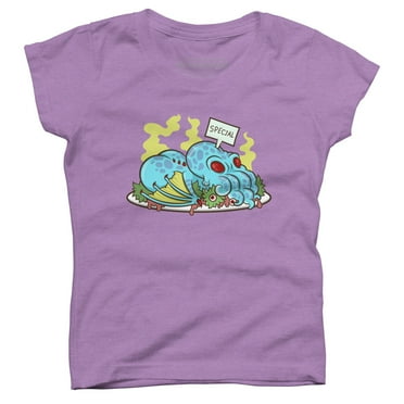 Cthulhu Dinner Girls Purple Berry Graphic Tee - Design By Humans  M
