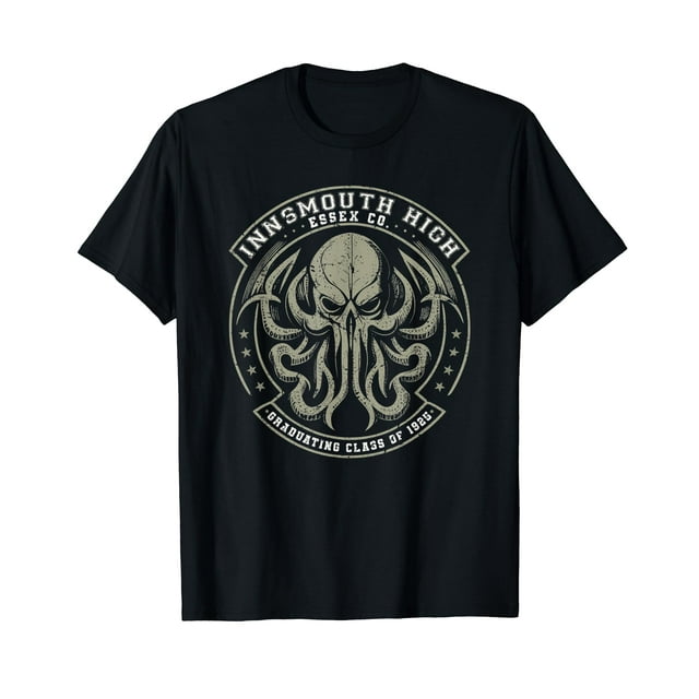 Cthulhu Innsmouth High School Logo, Cosmic Horror Cthulhu T-Shirt ...