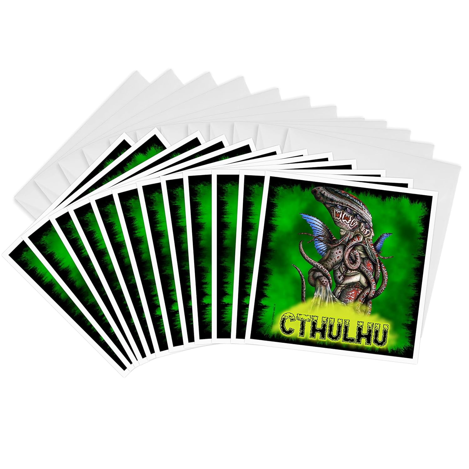 Cthulhu Mythos Lovecraft Greeting Cards (12 Pack) - Badhead Gadroon ...