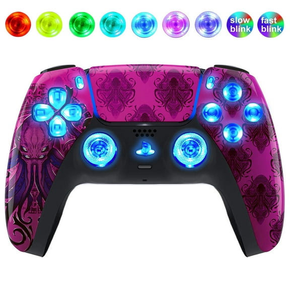 Cthulhu Octa Silent Modz LED Light Up Buttons Wireless Custom Controller for PS5