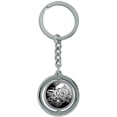 thumbnail image 1 of Cthulhu Spinning Round Metal Key Chain Keychain Ring, 1 of 1