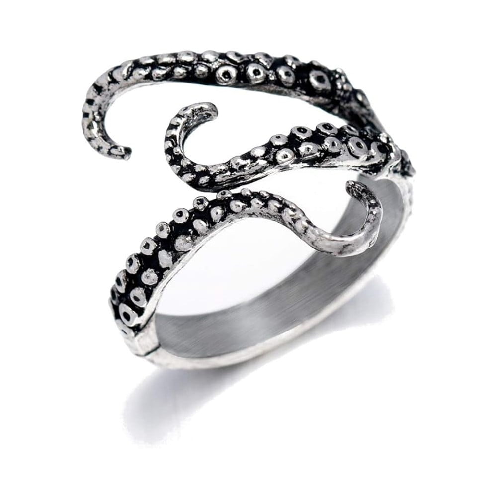 Cthulhu Tentacle Ring Silver Squid Octopus Kraken Nautical Stainless ...