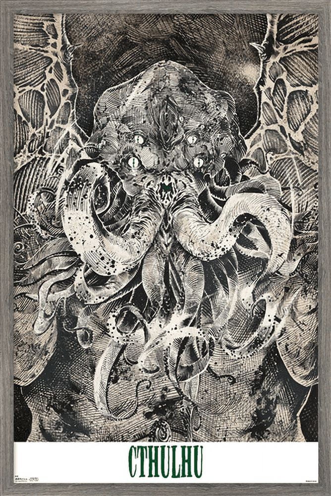 Cthulhu Wall Poster, 22.375" x 34", Framed