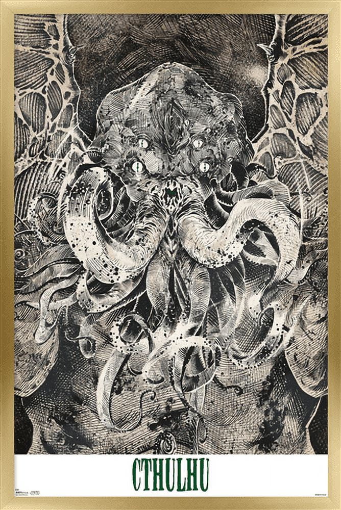 Cthulhu Wall Poster, 22.375" x 34", Framed