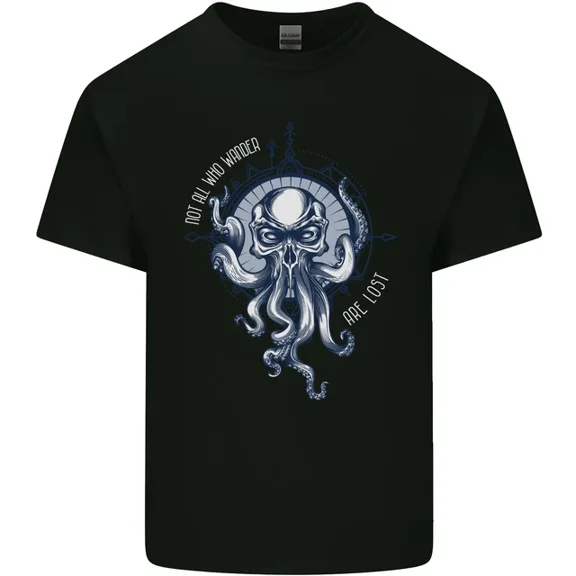 Cthulhu Wander Kraken Octopus Ocean Mens Womens T-Shirt