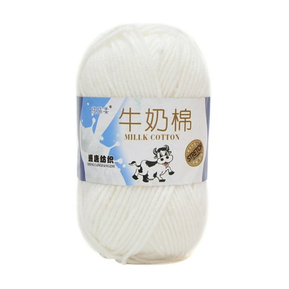 Ctnporpo 1 PCS Soft Milk Cotton Yarn Skeins for DIY Doll Sweater Hats Scarf Shawl DIY Knitting Crochet Hook Set