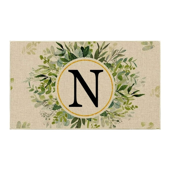 Ctnporpo 1PCS Summer Floor Mats Letter Family Last Name Initial Doormat Summer Doormat Holiday Mats Welcome Door Mats Summer Door Mat Personalized Seasonal Welcome Monogram Family Entry