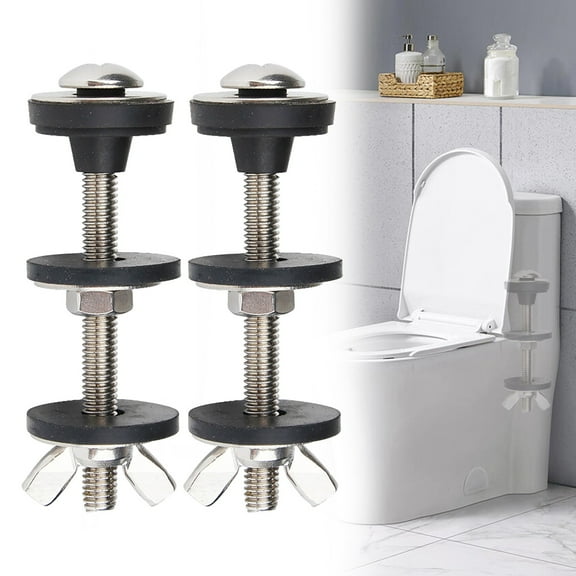 Ctnporpo 2PCS Toilet Tank To Bowl Kit Heavy Duty Toilet Stainless and Rubber Washers Gaskets with Extra Long Nut Screw for Fastening Bath Towels Bath Mats