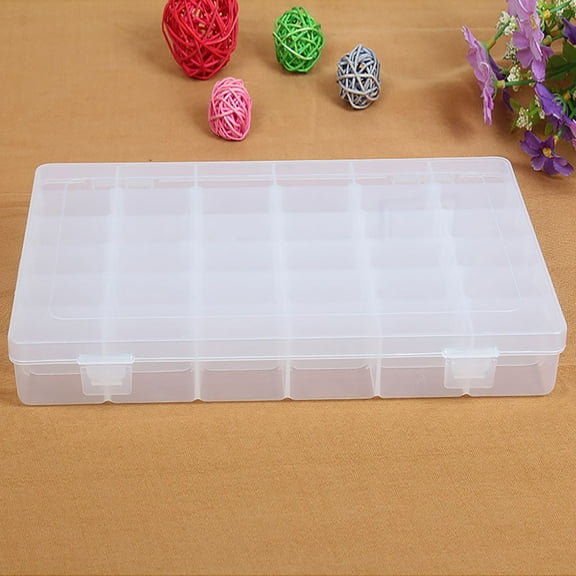 Ctnporpo 36 Grids Clear Plastic Organizer Box Storage Container Jewelry Box with Adjustable Dividers for Beads Art DIY Storage Shelves Closet Organizers