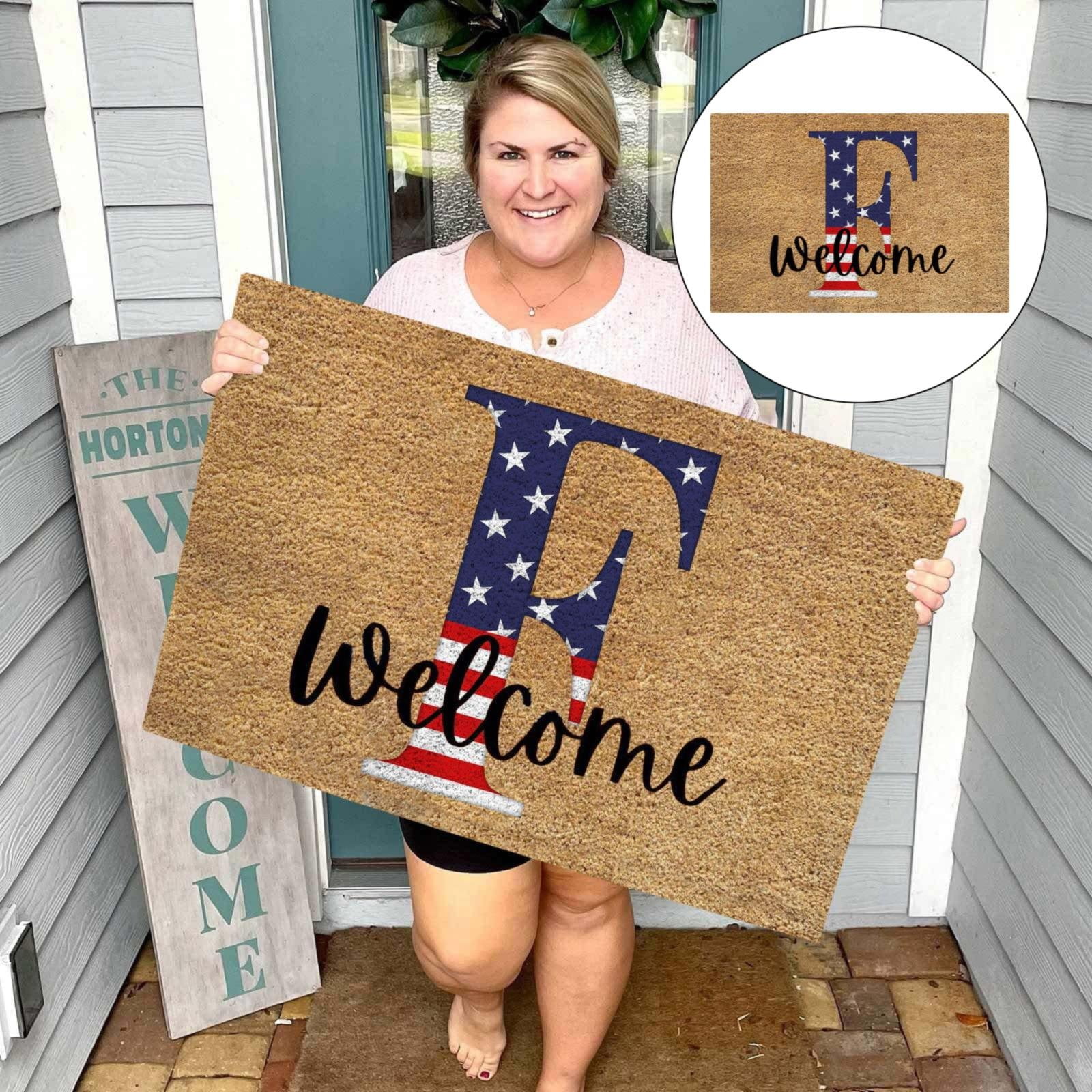 Ctnporpo 4th of July Door Mat Patriotic Doormat Entryway Rug Welcome ...