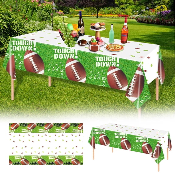 Ctnporpo Antependium Football Birthday Themed Decorative Tablecloth Cotton Tablecloth Waterproof Tablecloth