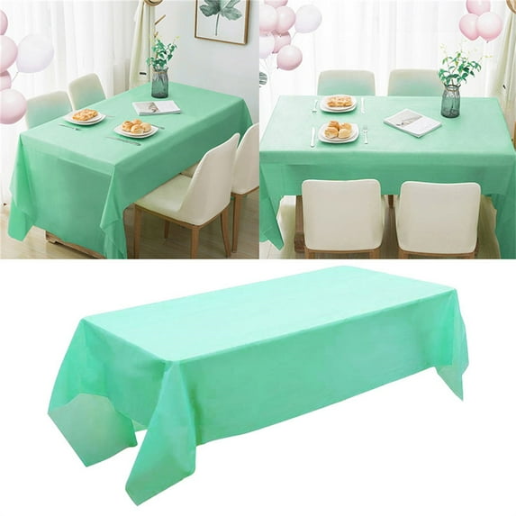 Ctnporpo Antependium Premium Disposable Plastic Tablecloth (54"x 108") , Rectangle Table Cover for Wedding Party Banquet Cotton Tablecloth Waterproof Tablecloth