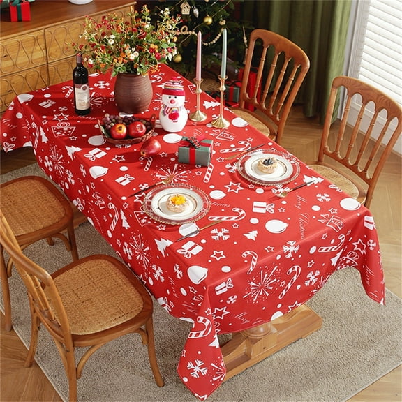 Ctnporpo Antependium Rectangular Christmas Table Clothes Indoor Outdoor Spillproof Fabric Tablecloth Table Cover for Kitchen Dinning Table Red 60 Cotton Tablecloth Waterproof Tablecloth