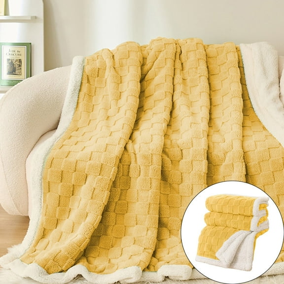 Ctnporpo Autumn Sofa Bed Blanket Lightweight and Comfortable Decoration 3D Grid Blanket Camping Travel Wool Blanket Cotton Blanket