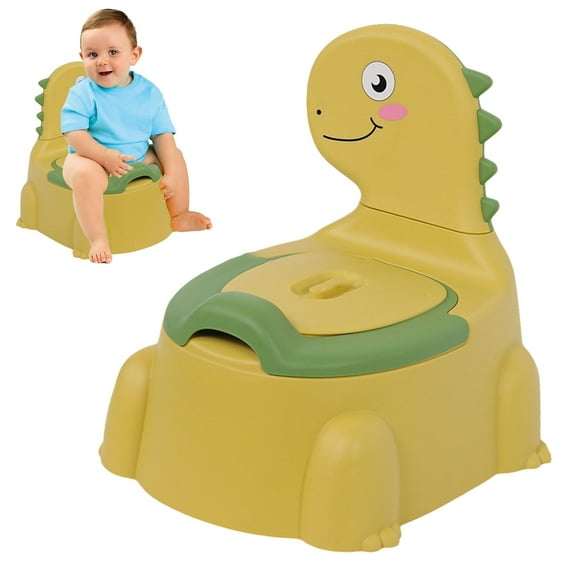 Ctnporpo Baby Potty Toilet Cartoon Dinosaur Training Potty Toilet Toddler Potty Chair with Rubber Base Toilet Tissue Dispenser Guard Children Toilet Training for Child Toddler Toilet Mat Toilet Seat