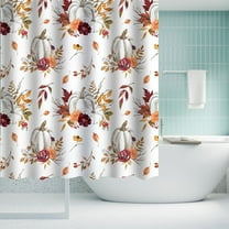 Ctnporpo Bathroom Curtain Polyester Shower Curtain Set Printing Shower Curtain Bathroom Autumn Thanksgiving Pumpkin Bathroom。 Shower Curtain Shower Curtain Liner