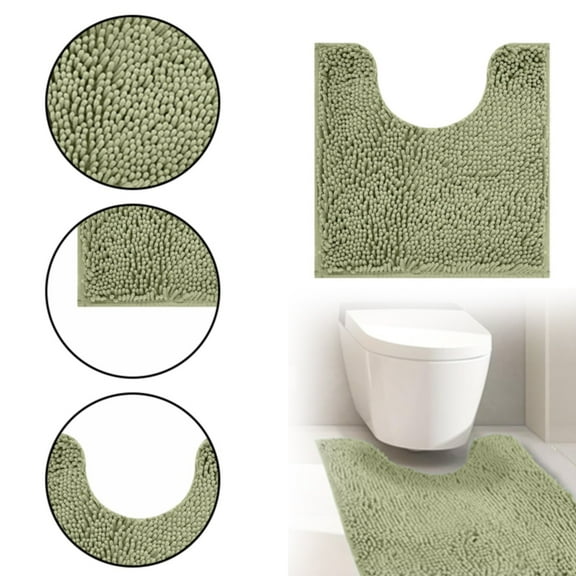 Ctnporpo Bathroom Mat U Shaped Bathroom Carpet Soft Plush Bathroom Carpet Absorbent Plush Bathroom Carpet Green Area Rug Carpet