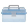 thumbnail image 1 of Ctnporpo Blue Portable Box Organizer Multipurpose Sewing Box Tool Box Crafts and Storage Case with Handle and Removable Tray Craft Storage Box Portable Tool Case, 1 of 8