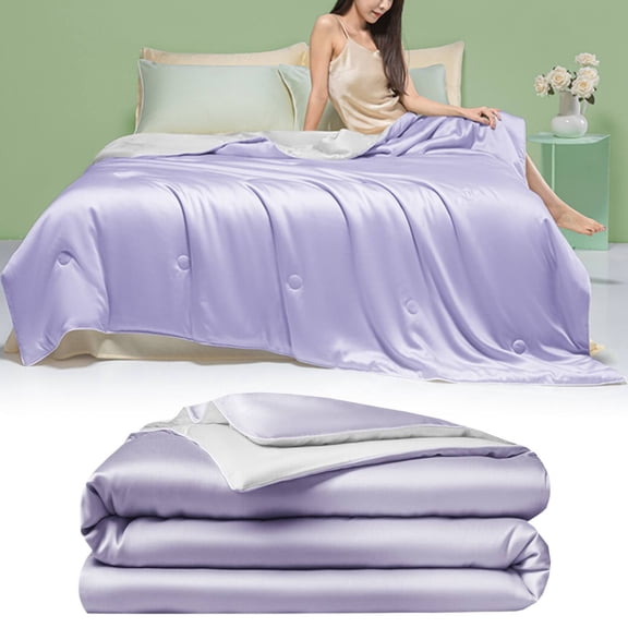 Ctnporpo Comforter Queen Size Blankets for Hot Sleepers and Night Blue Summer Comforter for Queen Size Bed Breathable Soft Lightweight Smooth Grid-Weave Throw