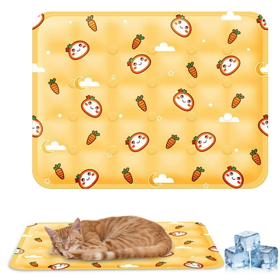Ctnporpo Cooling Pet Mat Pressure Activated Pad Pet Mat Self Gel for Dogs & Cats In Summer Pressure Activated Chill for Kennels Beds Or Travel Yellow