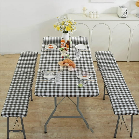 Ctnporpo Cover With Table Clothes for 6 Foot Rectangle Tables Vinyl Flannel Backing With Elastic Edge for Outdoor/indoor &Dining Rectangle Table Cover Vinyl Flannel Tablecloth
