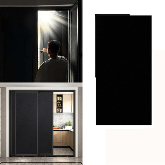 Ctnporpo Curtains Static Cling Privacy Window Film Black B Lackout Removable No Adhesive Blackout Curtain Sheer Curtain