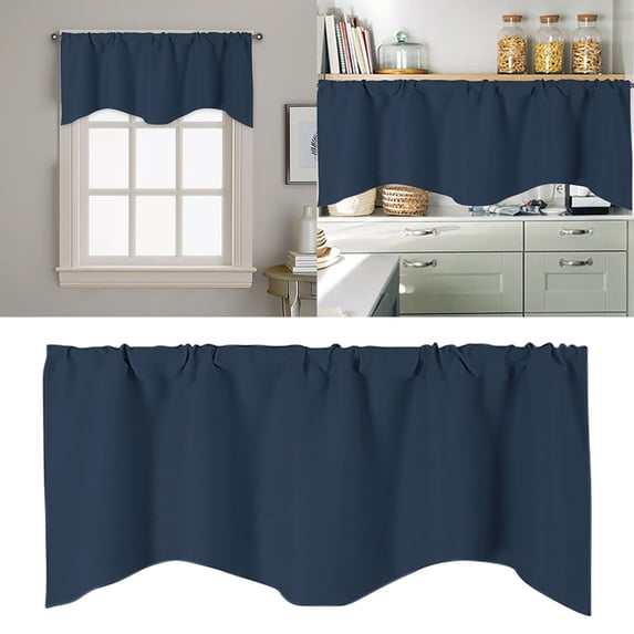 Ctnporpo Door Curtain Kitchen Shading Window Curtain Solid Color Pocket Fan Shaped Curtain Short Curtain 52 X 18 Inches Blackout Curtain Sheer Curtain